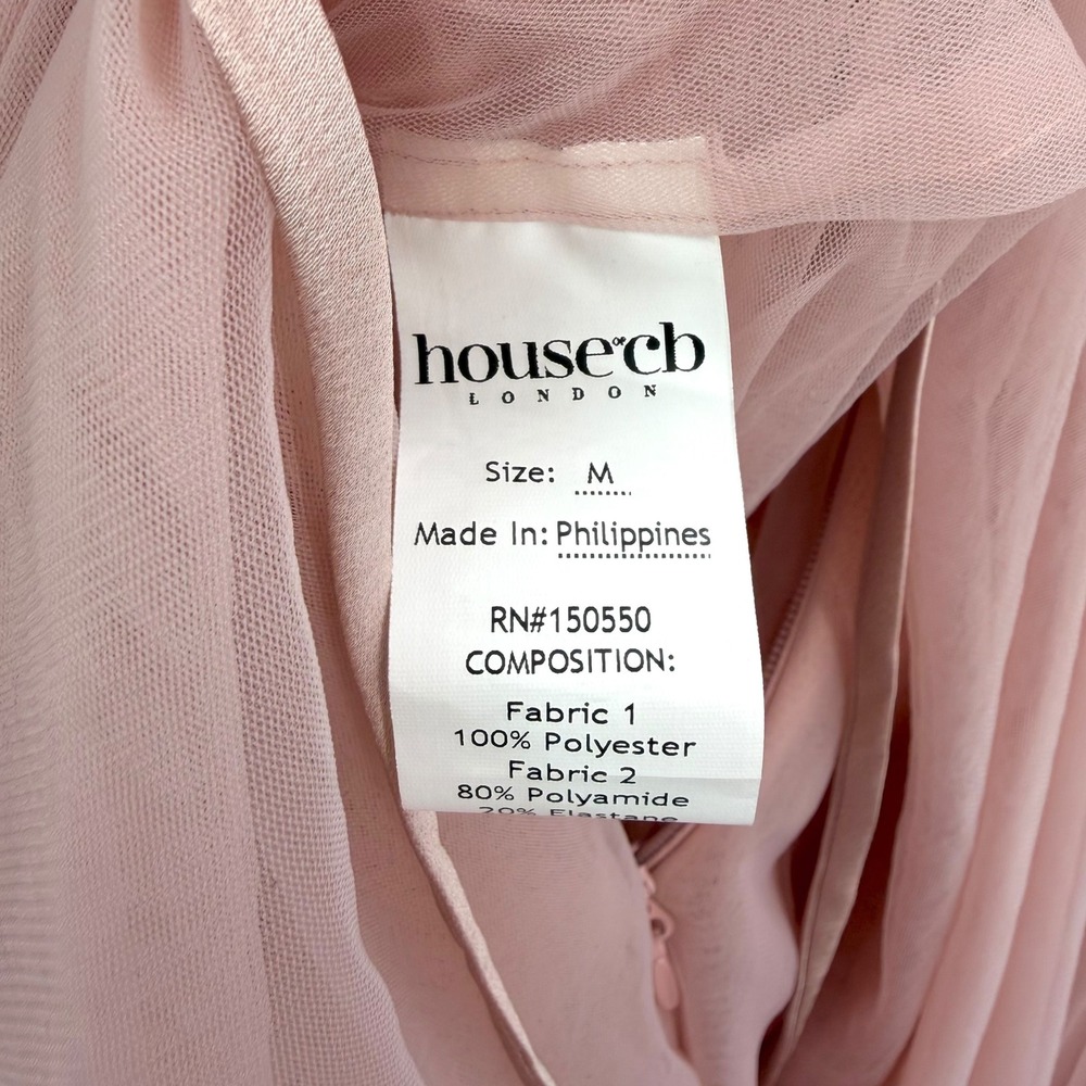 House of CB Darling French Rose Tulle Strapless Midi Dress - Size Medium - Picture 15 of 16
